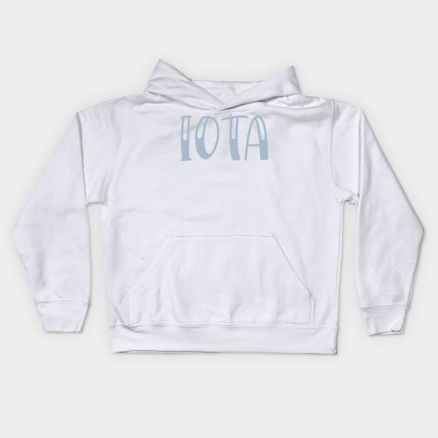 Light Blue Iota Letter Kids Hoodie by Rosemogo